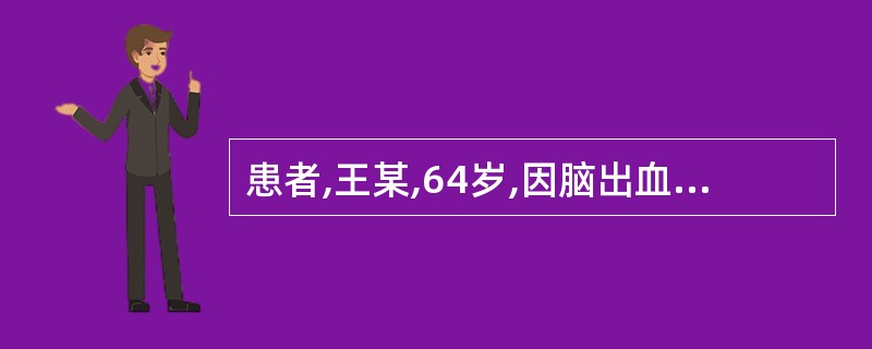 患者,王某,64岁,因脑出血而入院手术,术后第2天患者处于可以唤醒、又随后入睡、