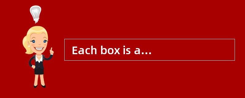  Each box is an activity; the number it