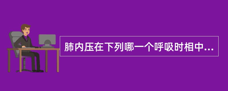 肺内压在下列哪一个呼吸时相中等于大气压