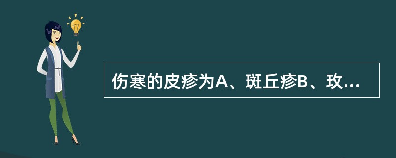 伤寒的皮疹为A、斑丘疹B、玫瑰疹C、荨麻疹D、疱疹E、出血疹