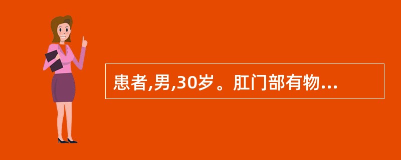 患者,男,30岁。肛门部有物反复脱出近10年。检查:脱出物呈圆锥状,长约7cm,