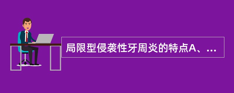 局限型侵袭性牙周炎的特点A、好发于青春期前后,女性多于男性B、早期即出现牙齿松动