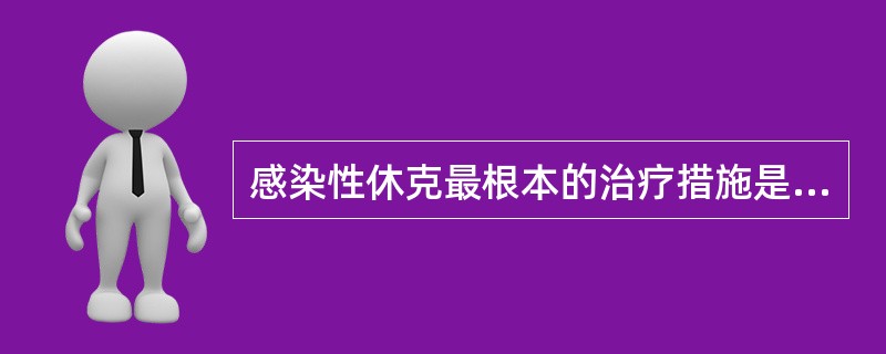 感染性休克最根本的治疗措施是A、补充血容量B、血管活性药的应用C、酸碱失衡的治疗