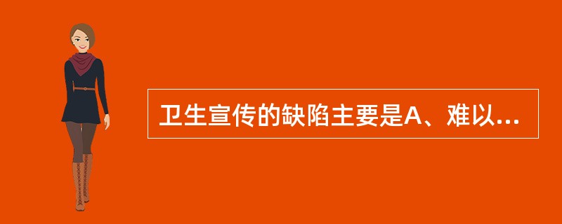 卫生宣传的缺陷主要是A、难以达到行为改变的理想目的B、改变人们的知识结构和态度C