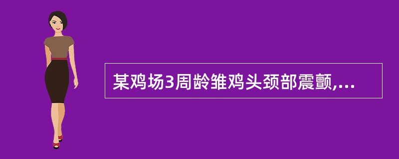 某鸡场3周龄雏鸡头颈部震颤,尤其在受惊时,震颤加强;剖检见脑水肿、充血,但无出血