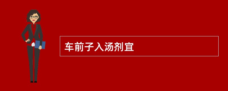 车前子入汤剂宜