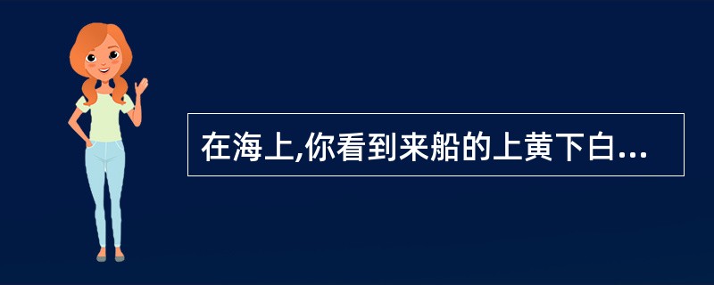 在海上,你看到来船的上黄下白的号灯,则他船为____。