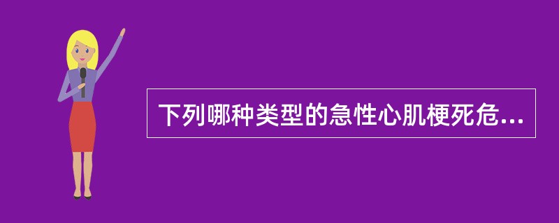 下列哪种类型的急性心肌梗死危险性最大?