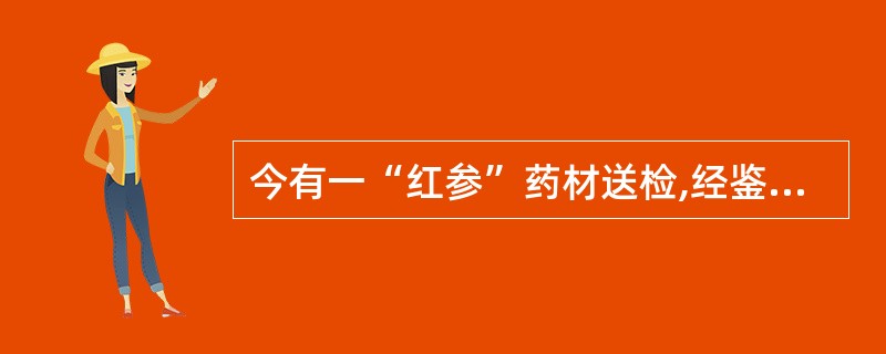 今有一“红参”药材送检,经鉴定,其横切面有多数点状维管束排成数个同心环,味稍甜后