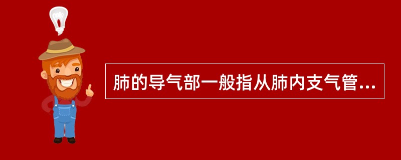 肺的导气部一般指从肺内支气管起,到( )止。A、细支气管B、终末细支气管C、小支