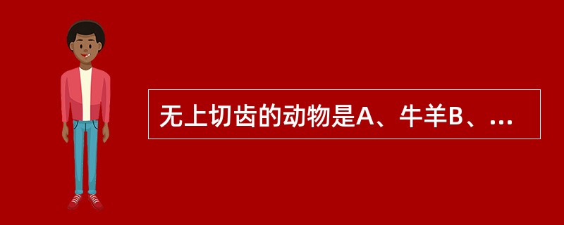 无上切齿的动物是A、牛羊B、猪马C、猪犬D、牛猪E、牛马
