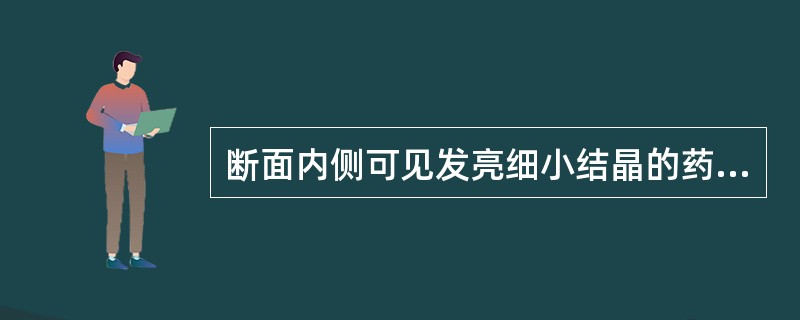 断面内侧可见发亮细小结晶的药材是A、黄柏B、厚朴C、肉桂D、秦皮E、丹皮