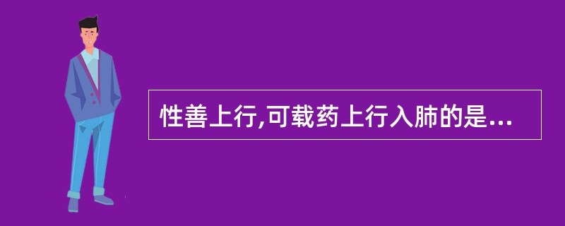 性善上行,可载药上行入肺的是( )A、半夏B、桔梗C、皂荚D、白芥子E、旋覆花