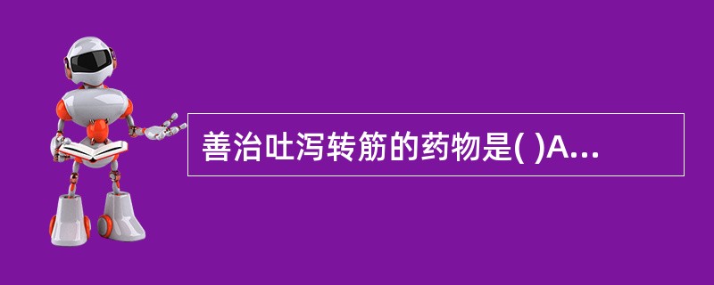 善治吐泻转筋的药物是( )A、木瓜B、藿香C、香薷D、茯苓E、生姜