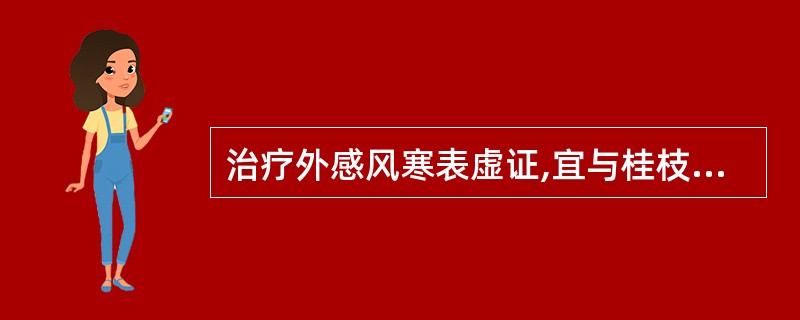 治疗外感风寒表虚证,宜与桂枝配伍以调和营卫的药物是( )A、麻黄B、白芍C、防风