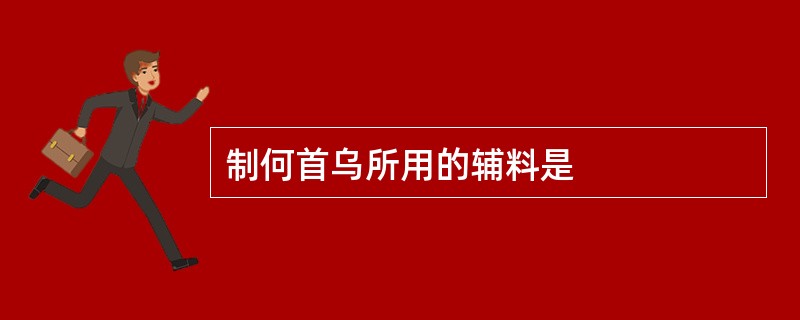 制何首乌所用的辅料是