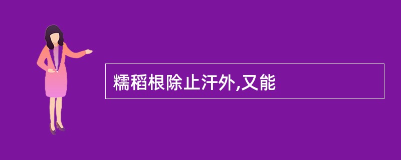 糯稻根除止汗外,又能