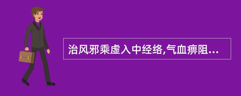 治风邪乘虚入中经络,气血痹阻者,首选