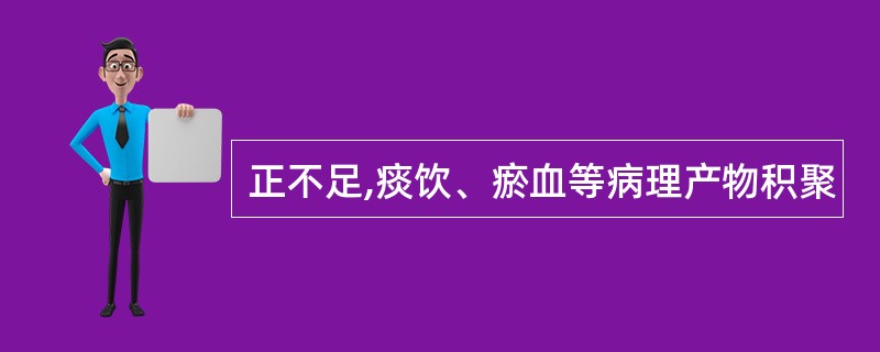 正不足,痰饮、瘀血等病理产物积聚