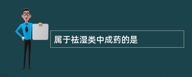 属于祛湿类中成药的是