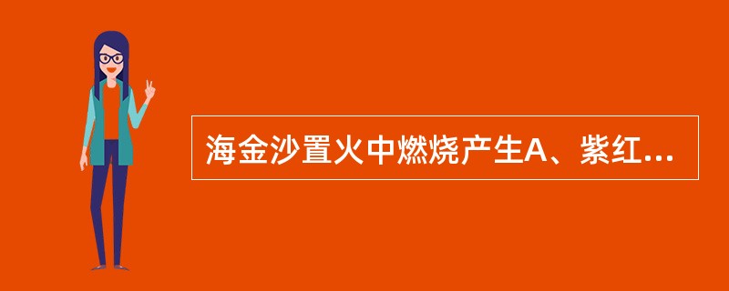 海金沙置火中燃烧产生A、紫红色烟雾B、冒烟晗鼻,有苯甲酸样香气C、发生爆鸣声,且