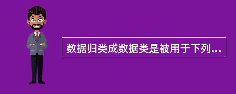 数据归类成数据类是被用于下列哪个规划方法?