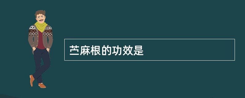 苎麻根的功效是