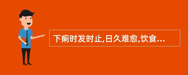 下痢时发时止,日久难愈,饮食减少,倦怠怯冷,临厕腹痛里急,舌淡苔腻,脉虚数者,治