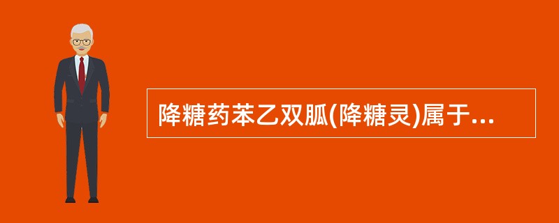 降糖药苯乙双胍(降糖灵)属于A、双胍类口服降血糖药B、预混胰岛素制剂C、磺酰脲类