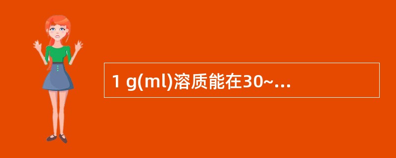 1 g(ml)溶质能在30~100 ml溶剂中溶解称为