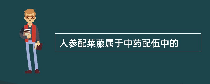 人参配莱菔属于中药配伍中的