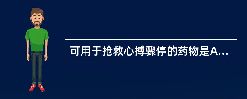 可用于抢救心搏骤停的药物是A、美托洛尔B、山莨菪碱C、异丙肾上腺素D、肾上腺素E