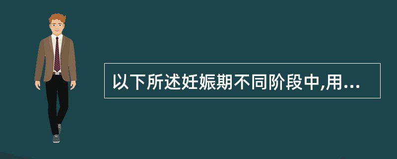 以下所述妊娠期不同阶段中,用药不当可能影响胎儿的生长与功能的发育(耳聋、失明、智