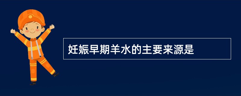 妊娠早期羊水的主要来源是