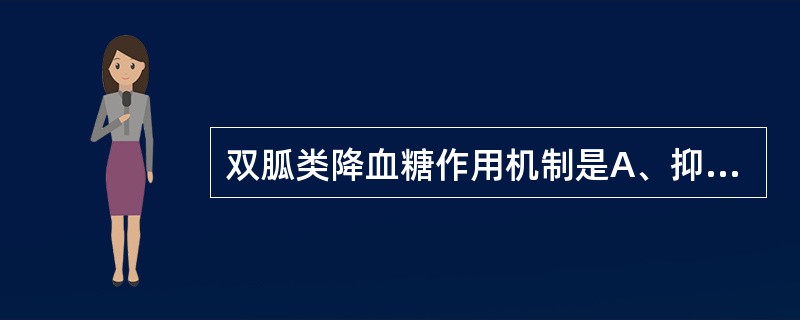 双胍类降血糖作用机制是A、抑制糖原异生,促进组织摄取葡萄糖B、促进葡萄糖的排泄C