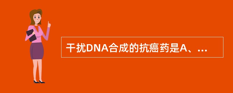 干扰DNA合成的抗癌药是A、阿霉素(多柔比星)B、长春新碱C、顺铂D、博来霉素E