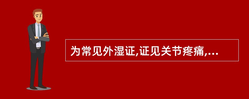 为常见外湿证,证见关节疼痛,且疼痛固定不移等,属于其