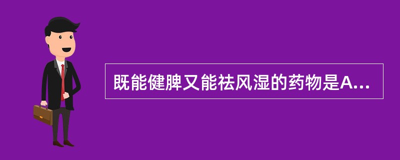 既能健脾又能祛风湿的药物是A、厚朴B、苍术C、独活D、羌活E、防风