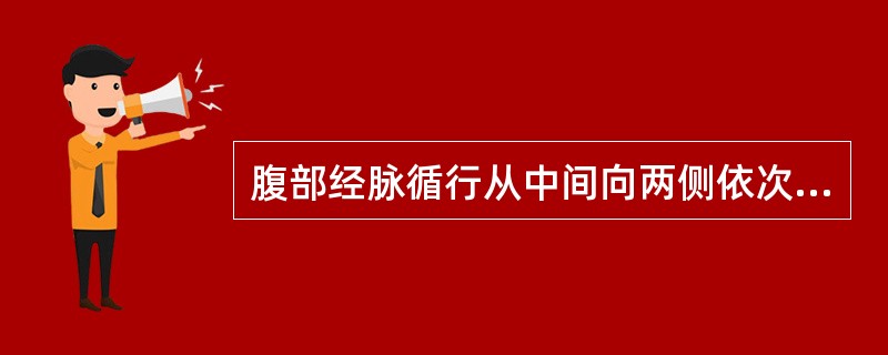 腹部经脉循行从中间向两侧依次是A、任脉、肾经、胃经、脾经B、任脉、胃经、肾经、脾