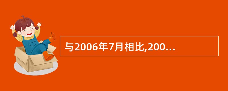 与2006年7月相比,2007年同期哪个港口货运吞吐量的同比增长率与沿海港口合计