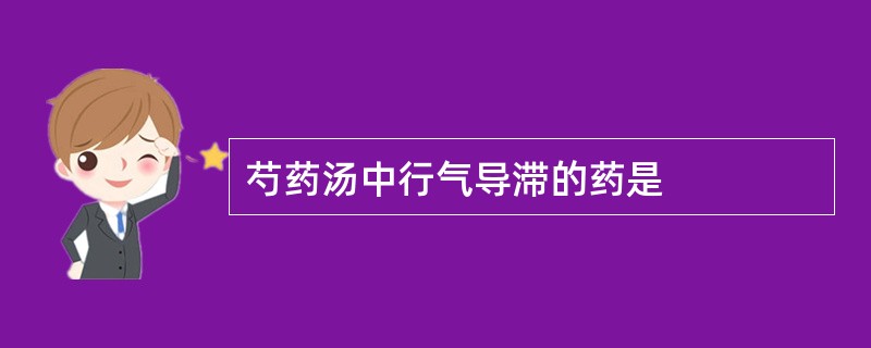 芍药汤中行气导滞的药是