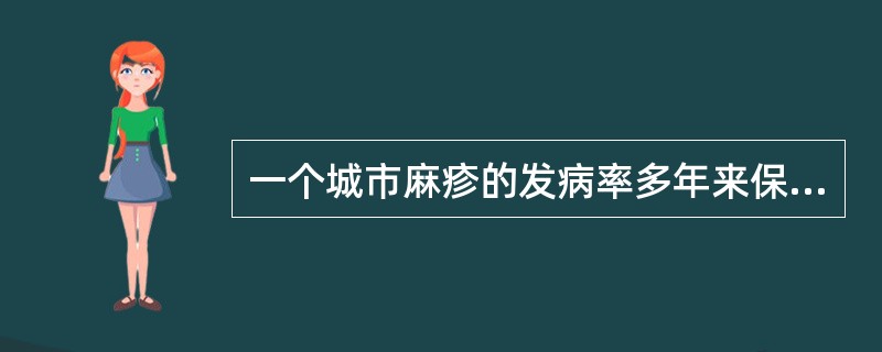 一个城市麻疹的发病率多年来保持在一个相同的水平