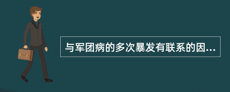 与军团病的多次暴发有联系的因素是A、空气污染B、空调系统的冷却塔水污染C、自来水