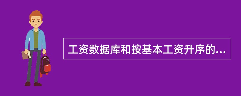 工资数据库和按基本工资升序的索引文件已打开,执行过赋值语句NN=900,下面各索