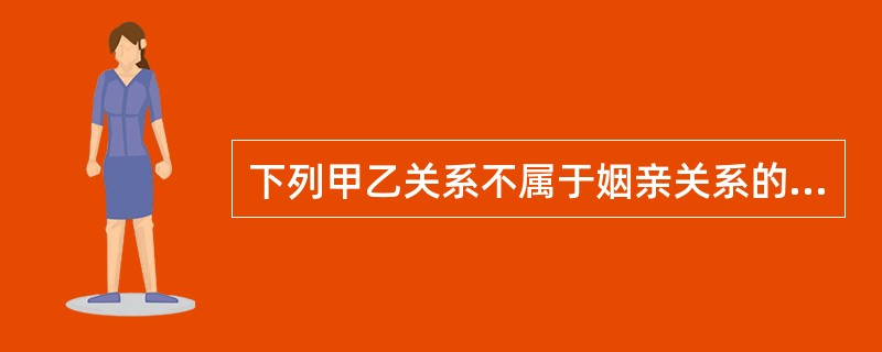 下列甲乙关系不属于姻亲关系的是( )。