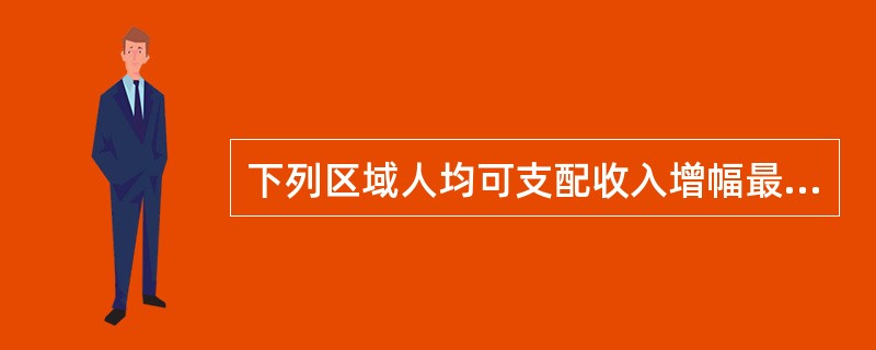 下列区域人均可支配收入增幅最大的是 ( )