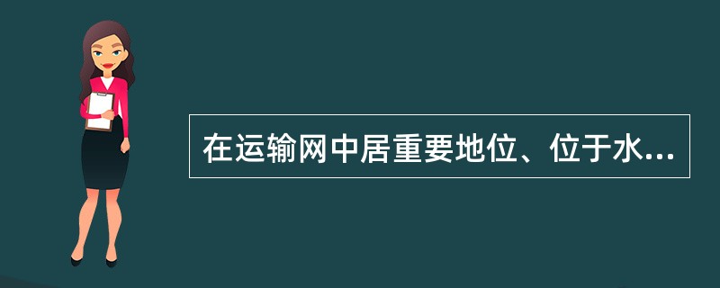 在运输网中居重要地位、位于水运、铁路干线的交汇处的运输枢纽是()。