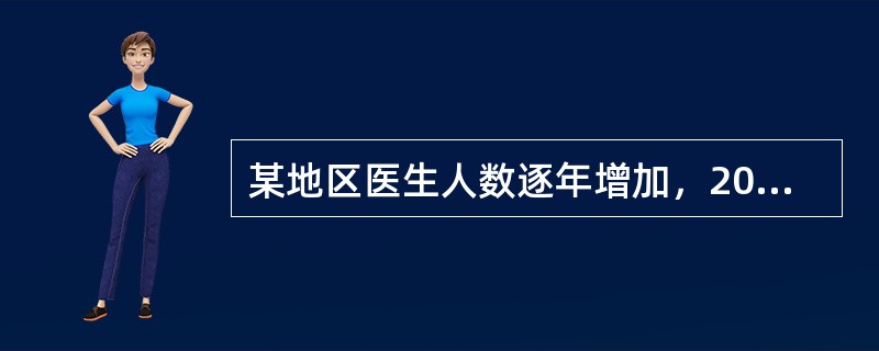 某地区医生人数逐年增加，2005年、2006年、2007年各年的环比增长率分别为