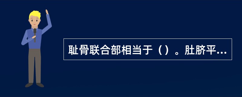 耻骨联合部相当于（）。肚脐平面相当于（）。胸骨柄上缘至剑突下平面相当于（）。