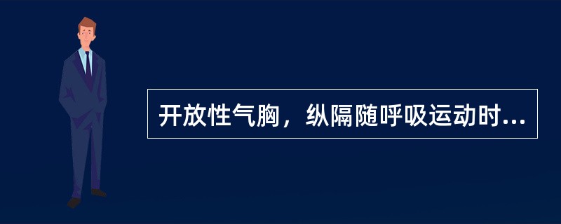 开放性气胸，纵隔随呼吸运动时两侧胸膜腔压力的改变而（）。